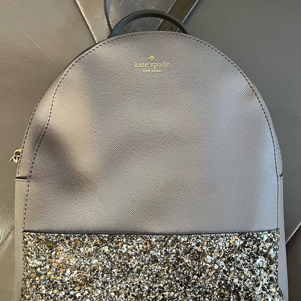 Kate Spade Gray and Sparkle Backpack